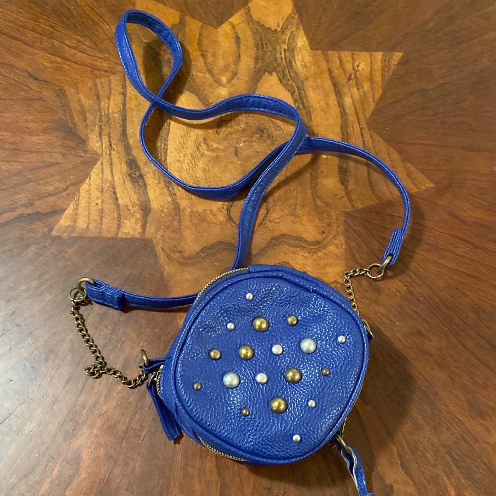 Mini Studded Indigo Crossbody Purse